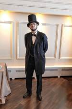 LD1 A Lincoln impersonator attends the Sussex County Republican Committee’s Lincoln Day Brunch on Saturday, Feb. 22 in Sparta. Abraham Lincoln was a leader of the Republican Party, which formed in the 1850s, and the first party member to be elected president. (Photos by Dave Smith)