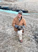 <b>State Sen. Parker Space, R-24, with Stonewall, a groundhog at Space Farms Zoo &amp; Museum in Wantage. (Photo provided)</b>