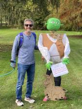 Jason Mastandrea of Sparta poses with Shrek at the 2022 Branchville Scarecrow event. (Photos by Deirdre Mastandrea)