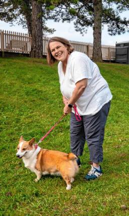 Siobhan Marussich with Lizzie, a Corgi.