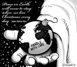 Cartoon PEACE ON EARTH