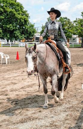 <b>Western Pleasure Class 50 judging. (Photo by Nancy Madacsi)</b>