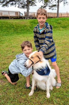 DS4 Logan and Max Kasse with Chance, a Collie.