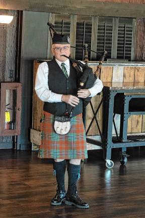 George King of the St. Columcille United Gaelic Pipe Band of Kearny.