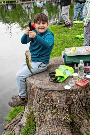 Mason Ziccardi shows off his catch.