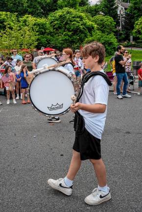 The Sparta High School Marching Spartans take part in the parade.