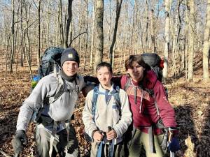 Matthew Stenderowicz, Vincent Notarnicola and Andrew Wilson on a recent backpacking trip on the Appalachian Trail. (Photos provided)