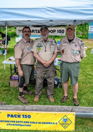 Boy Scout Troop 150 leaders Ed Denmead, Joe Fucito and Roger Weisbeck. (Photo by Nancy Madacsi)