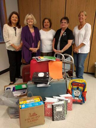 Members of the Sussex Women's Club with donations amassed for Tech's Spanish Club's trip to the Dominican Republic. From left, Ethel Simmons, Kathy Knapp, Josephine Terrasi, Kathy Hunterton and Debbie Puskas. phjoto courtesy of the women's club