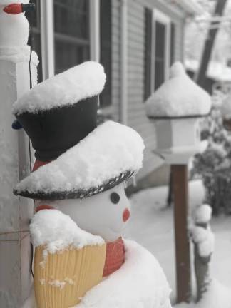 A snowman at the Depaul home takes a fantastic selfie.