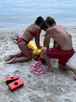 A Submerged Victim Team Scenario was one of five events in the annual Sussex County Lifeguard Competition. (Photos provided)