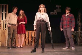 From left: Jerry Caviston, Amanda Ackerman, Megan Moran, James Brandes (Courtesy of Centenary Stage Company. Photo by Trevor Callahan)