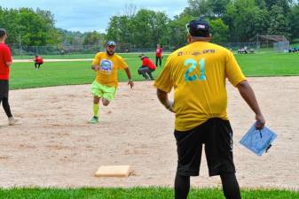 A player on the run in the third annual Bats for Barreto Softball Tournament on Sept. 7 in Sparta. (Photos by Maria Kovic)