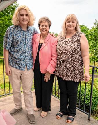 Marjorie Strohsahl, center, with her grandson Henry Carle and daughter Gabrielle Lanelinais.