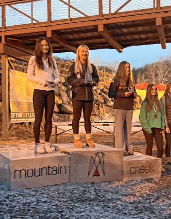 <b>Vernon Township High School senior Kelsey Callahan won the girls giant slalom in the New Jersey Interscholastic Ski Racing Association’s Race of Champions on Feb. 26 at Mountain Creek in Vernon. She placed second in the slalom. (Photo provided)</b>