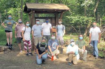 Residents hit the Tamarack Park Trail Byram Township Environmental Commission to identify problem areas (Photo provided)