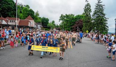 Cub Scouts march in the Memorial Day Parade on Monday, May 27 in Sparta. (Photo by Nancy Madacsi)