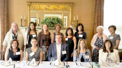 L-R Bottom: Impact 100 grant administration committee co-chair Lori Wilson, Community Foundation of New Jersey program officer Madeline Rivera, Birth Haven trustee John Ursin, Esq., Birth Haven executive director Tina Magarino, Impact 100 grant administration liaison Karen Yutsus. L-R Top: Impact 100 grant administration vice-chair Barbara Demarest, Second Street Youth Center Family Navigator’s Thelma Pleites, Impact 100 grant administration liaison Linda Mahoney, Second Street Youth Center Trustee Deborah Thomas, Impact 100 grant administration finance liaison Evelyn Peos, Jewish Family Service and Children’s Center of Clifton-Passaic Vocational Services Program Director Abbie Cohen, Impact 100 grant administration past co-chair Suzanne Herrmann, and Impact 100 grant administration liaison Judy Josephson.