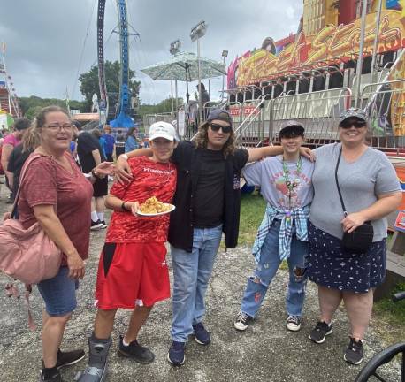 From left are Anne Done and Travis Done, 13, both of Vernon; Sean Staab, 12, of Wantage; Angel DelGatto, 13, of West Milford; and Kathleen Staab of Wantage. Kathleen said she has found overstimulation difficult to handle since suffering a brain injury several years ago.