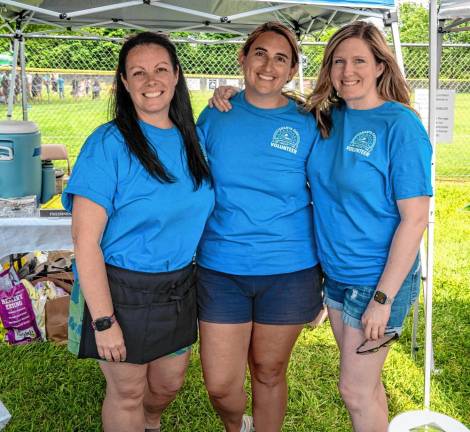 From left, Junior Woman’s Club of Sparta president Mandy Major with Kelly Lucadamo and Jennifer Carlson, co-chairwomen of Sparta Day. (Photo by Nancy Madacsi)