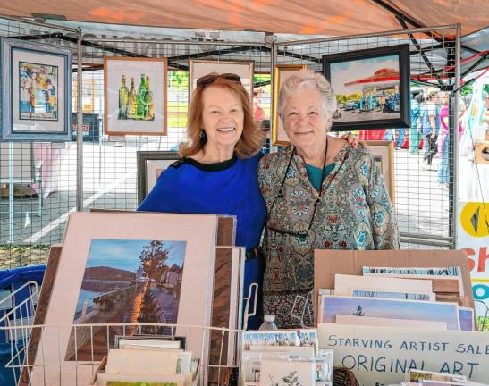 Carol Hartley and Jill Dickerson of the Sussex County Art Society. (Photo by Nancy Madacsi)