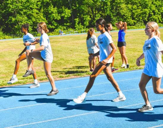 Participants work on their skills in the Sparta Track and Field Camp held July 8-11 at Sparta High School. (Photos by Maria Kovic)