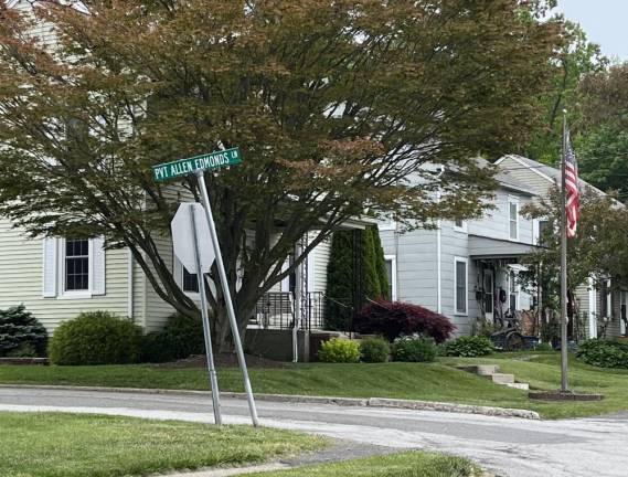 This small lane in Franklin is named for Allen E. Edmonds, who was killed in Germany in the last months of World War II.