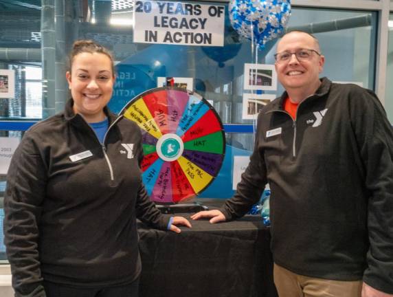 Chrystina Kepreos, membership director, and Corey Brown, executive director of the Sussex County Y.