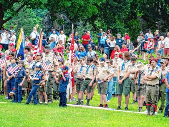 Scouts at the Memorial Day ceremony at Dykstra Park.