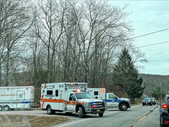 Emergency vehicles on the move Sunday, Nov. 10. (Photo by Denise von Wilke)