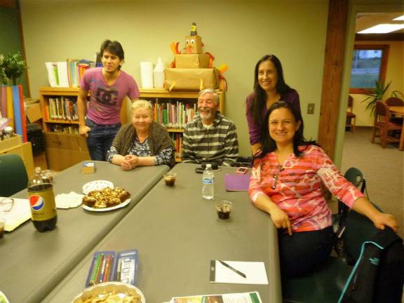 The Literacy NJ - Sussex Hackettstown Conversation Group, from left: Brian Gomez, Ludmilla Karimova, Khalil Karimov, Zenaida Cordoba and Haydee Cordoba-Penia.