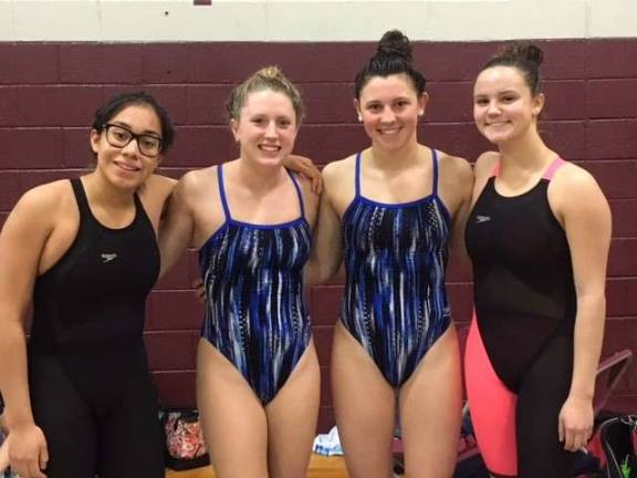 Freshman Miranda Doller, Seniors Chloe Rippey, Alexis Faria, and Bridget Hilgendorff, all qualified for the Meet of Championships in March.