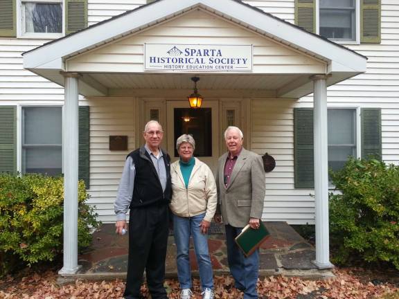 Photos by Cindy Weightman Sparta Historical Society members Ed Fritsch, Renee Ferguson and Bob Nicholson standing in front of their new &quot;home&quot; - the Van Kirk House.