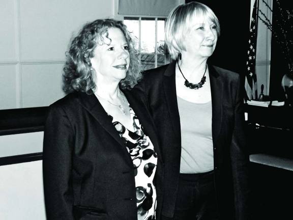 Susan Williams (left) of Sparta, the chairperson of the Skylands Group of the Sierra Club, with Margaret Nordstrom of Long Valley, Deputy Executive Director of the New Jersey Highlands Water Protection and Planning Council.