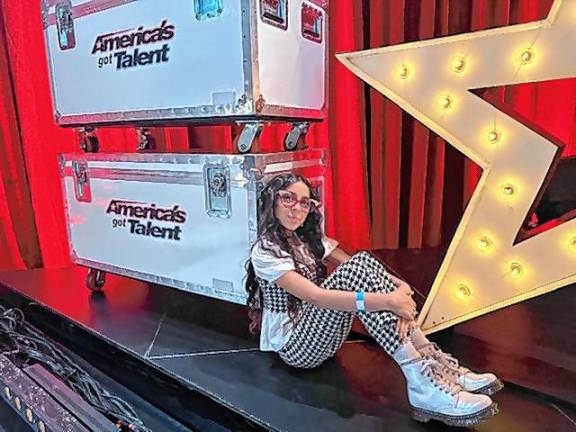 Mia Soleil Sanchez, 13, of Franklin on the set of ‘America’s Got Talent.’ (Photo courtesy of Christina Sanchez)