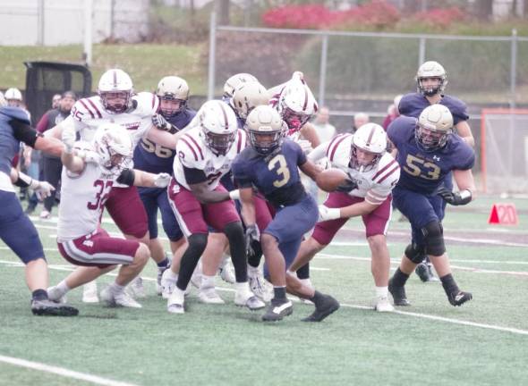 Pope John running back Tylik Hill handles the ball.