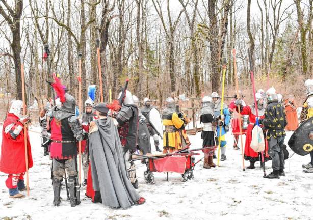 Re-enactors show off skills in battle