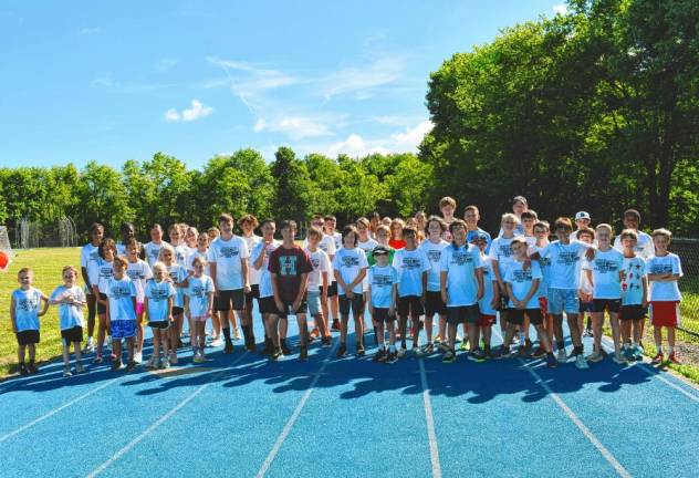 Sparta Track and Field Camp participants.