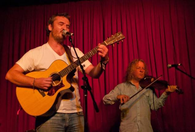 Bobby Syvarth, left, and Tim Carbone will perform at their birthday bash Thursday at Krogh’s Restaurant &amp; Brew Pub in Sparta. (Photo by Marc Evans)