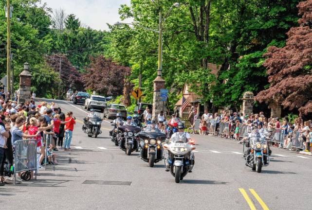 The Blue Knights lead the Memorial Day Parade on Monday, May 27 in Sparta. (Photos by Nancy Madacsi)