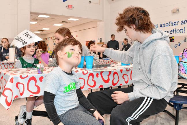 Alexander Cleaveland has his face painted at the Winter Carnival on Saturday, Feb. 1 at Sparta Middle School. (Photos by Maria Kovic)