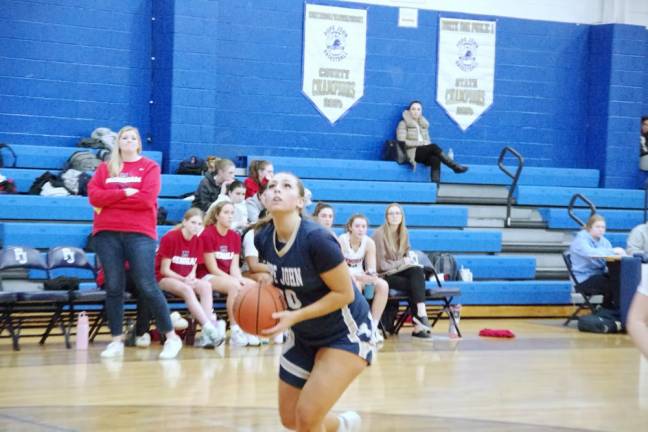 Pope John's Cailey Fitzmorris scored three points and grabbed five rebounds.