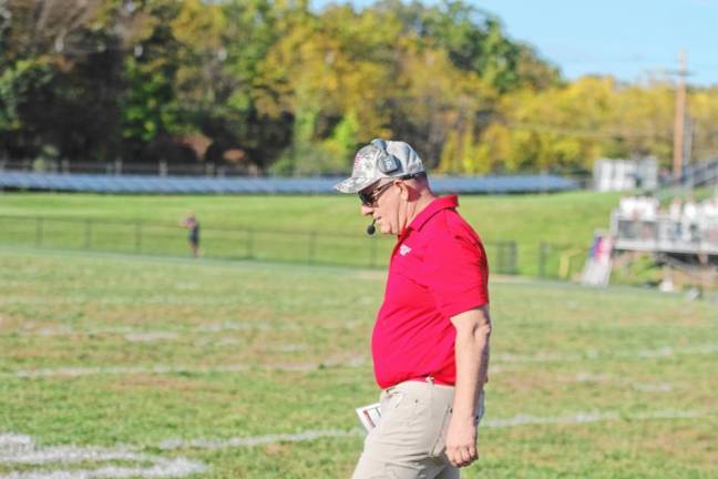 <b>Lenape Valley Regional High School varsity football head coach Wade Pickett. (Photo by George Leroy Hunter)</b>