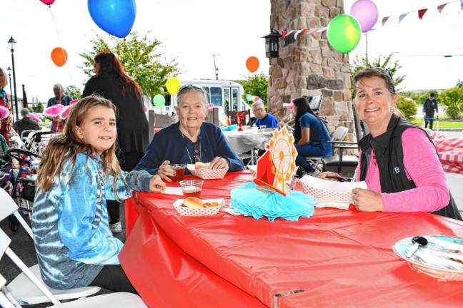 Eliana and Laney Foultz of Kinnelon with Nancy Jordan, center.