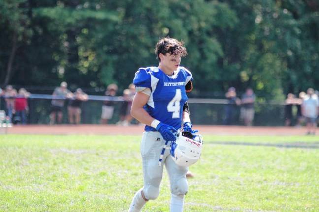 <b>Kittatinny's Niko Martinez plays the wideout position on offense and the defensive back position on defense. He scored one receiving touchdown.</b>