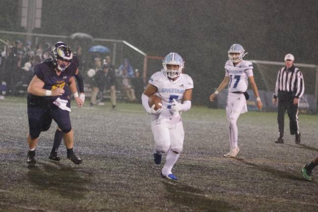 SP2 Sparta ball carrier Jonathan Calderon rushed for 168 yards and scored one touchdown Friday, Sept. 29.