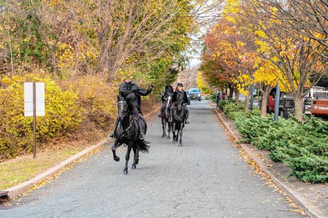 The riders are from the Corinthian Equestrian Center in Warwick, N.Y.