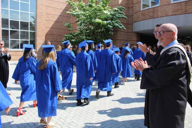 The Class of 2023 enters the school for the graduation ceremony June 2.