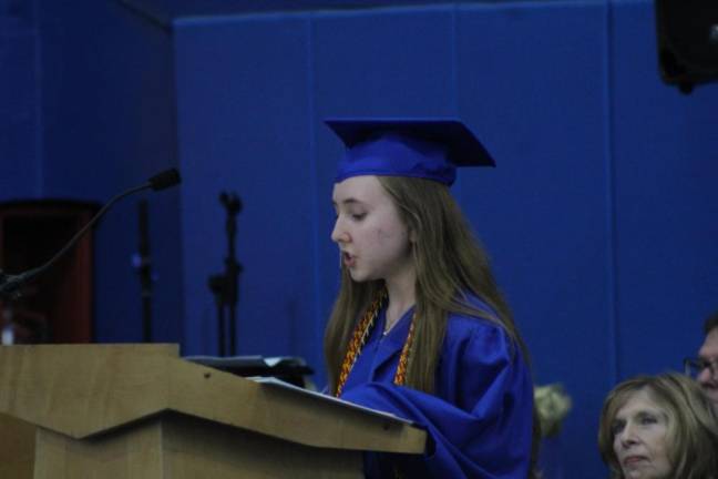 Alexandra Karanikas spoke during the commencement ceremony.