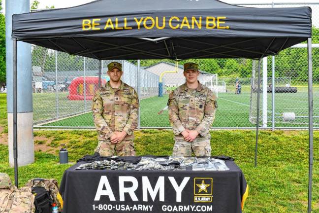 Staff Sgt. James Wallace of Mount Arlington and Capt. Aaron Shuldman of Denville represent the Army.